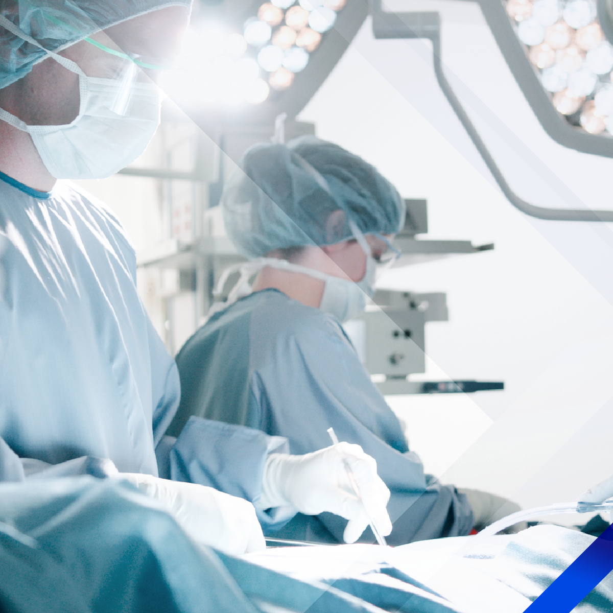 The Hillrom™ Volara Oscillation and Lung Expansion Therapy system's controller unit, in white-and-blue trim